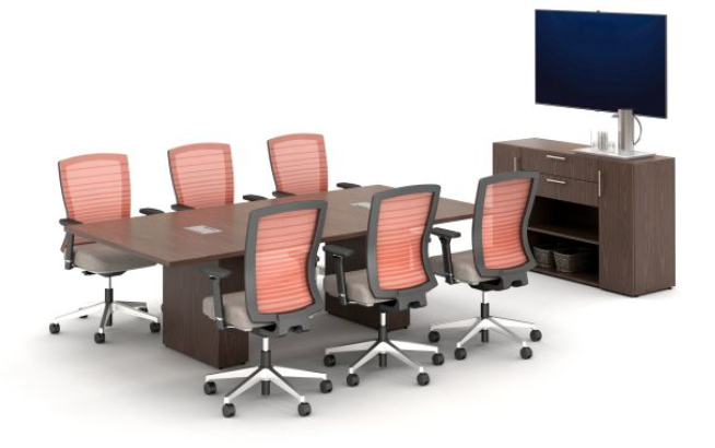 Calibrate Conferencing Two Base Power and Data Integrated Table with Calibrate Series Storage