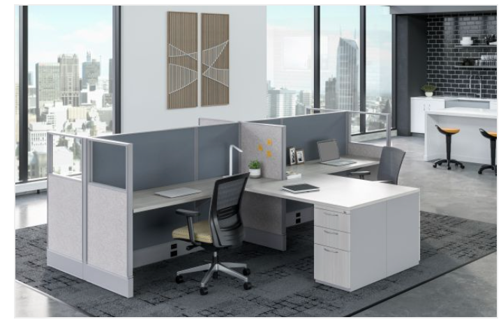 Divi with shared work surface and upton seating