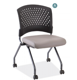 Armless Nesting Chair w/Casters & Titanium Frame