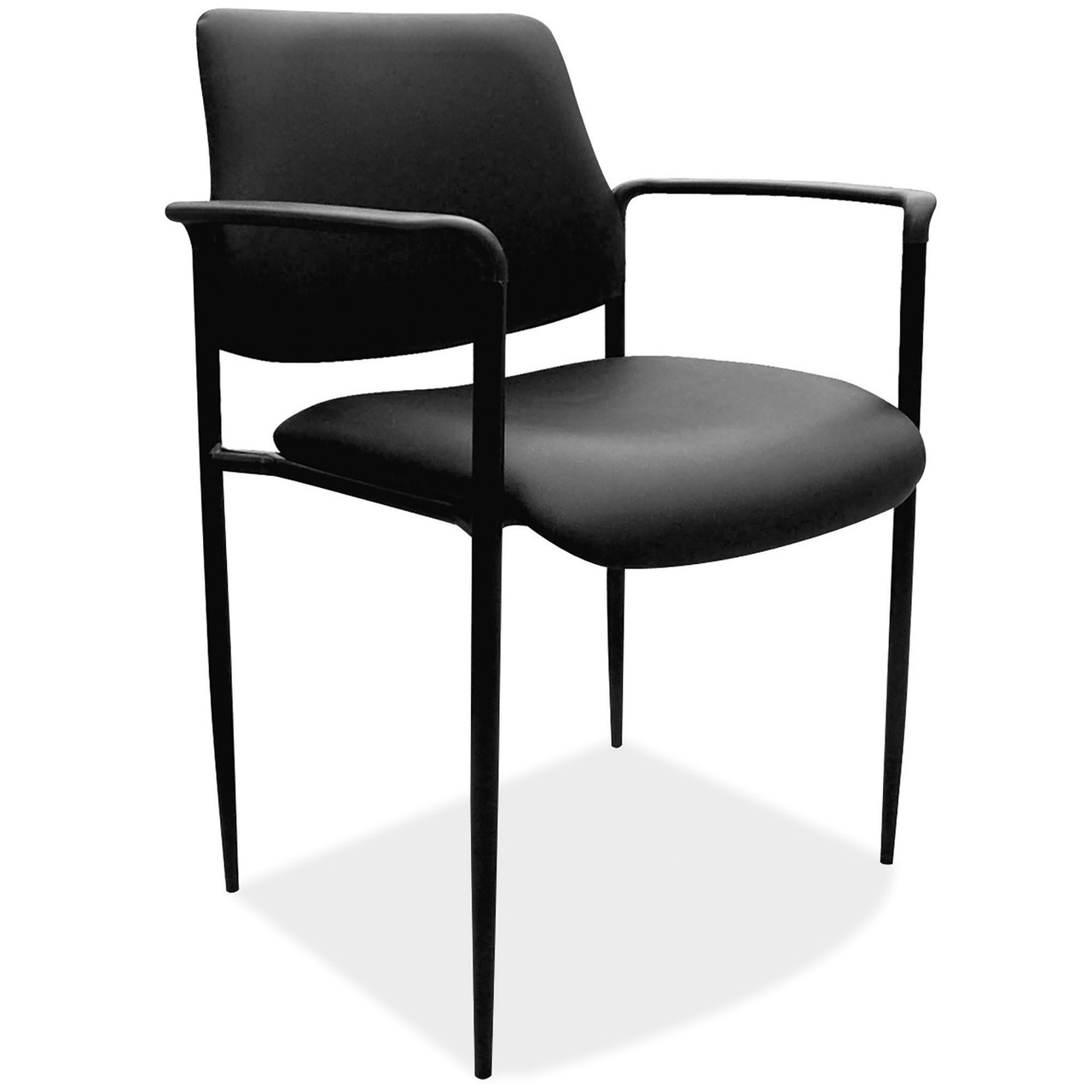 Guest Stack Chair w/Arms & Black Frame
