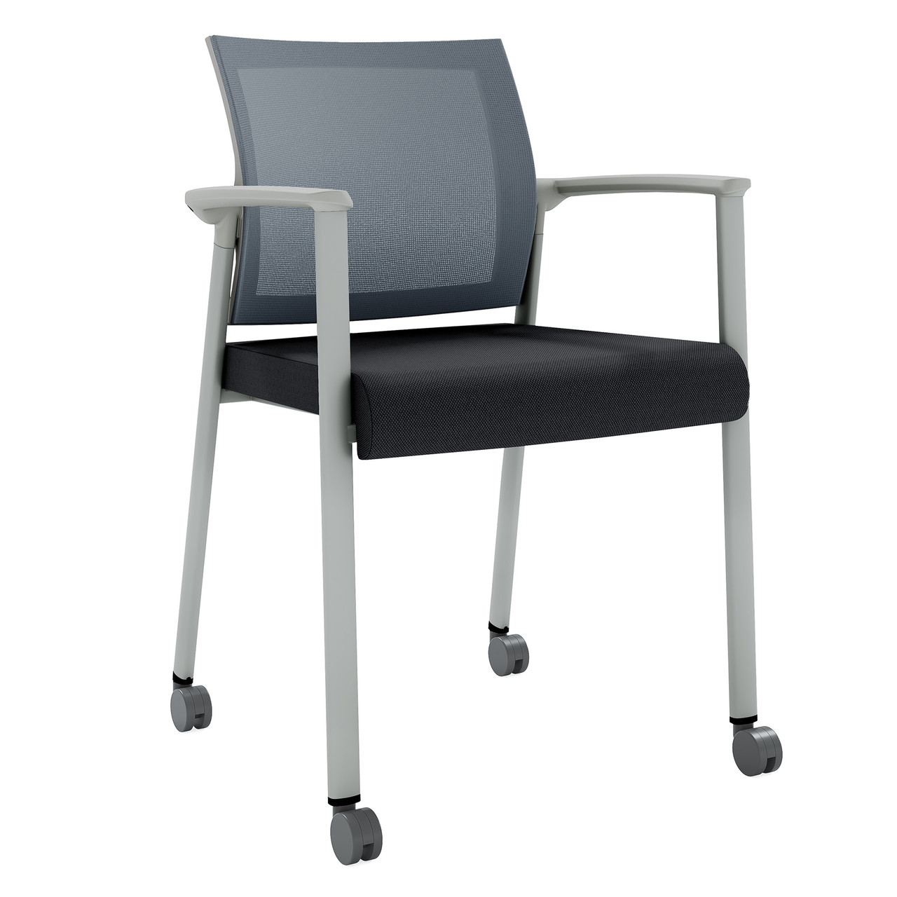 Mesh Back Stacking Guest Chair w/Light Gray Frame