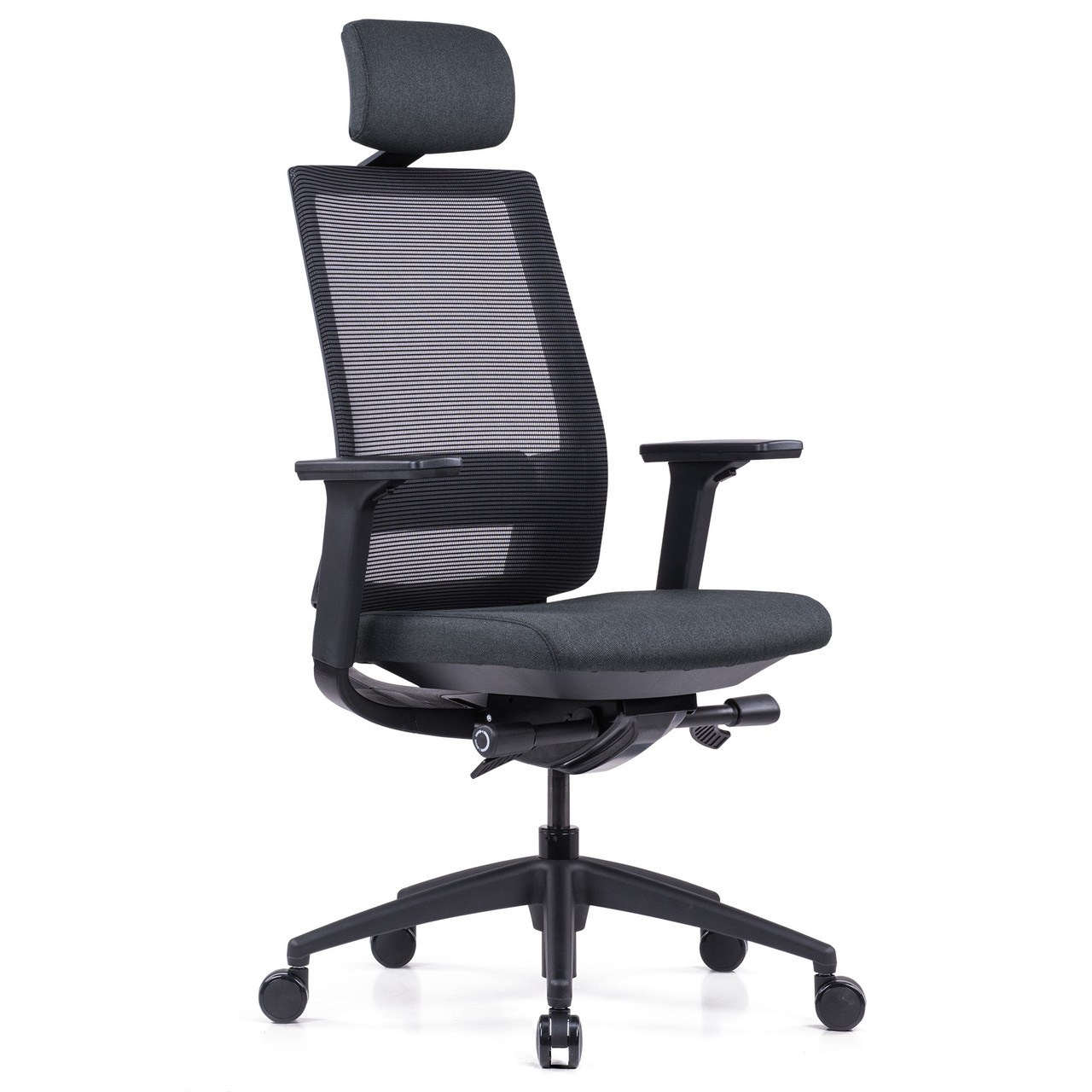 High Back Mesh Task Chair & Headrest w/Black Frame