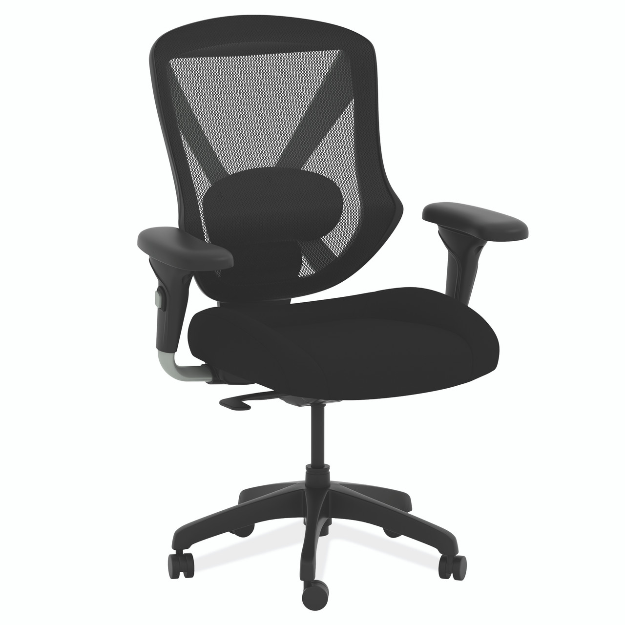 Mid Back Mesh Task Chair w/Fabric Seat & Black Base